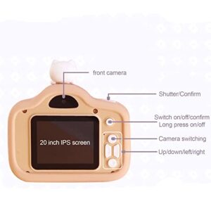 FITORON Children's HD Front and Rear Double Shot 2000w Mini 2.0 Inch Video Camera Game Music All-in-one Camera with 32GB Memory Card