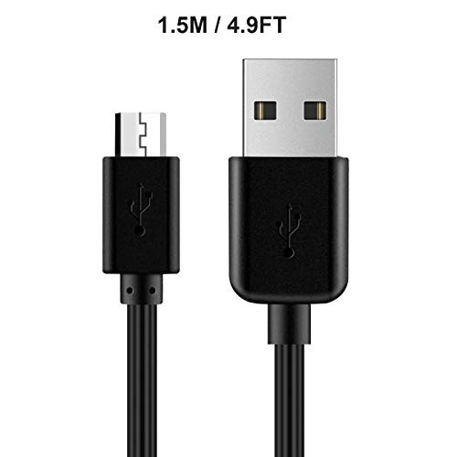Dericam 5V 1A Micro USB Wall Charger, Android Charger Cable, 5 Volt 1000mA AC to DC Power Adapter for Charging of Android Smartphone/Kindle Fire, Security Camera, 5ft/1.5M Power Cord, US Plug(Black)