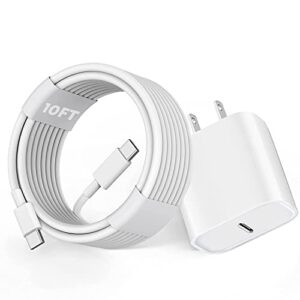 iPad Charger,20W Super Quick USB C Fast Charger [Apple MFi Certified] iPad Charger with 10FT Extra Long USB C Cable for iPad 10th,iPad Pro 12.9/11 inch 2022/2021/2020/2018,iPad Air 5/4th,iPad Mini 6