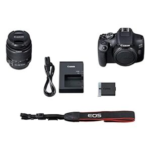 Canon EOS 2000D DSLR Camera with 18-55mm Lens + EOS Bag + Sandisk Ultra 64GB Card + Cleaning Set and More (International Model) (Renewed)