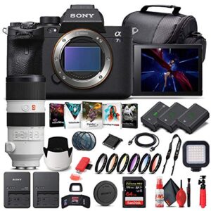 sony alpha a7s iii mirrorless digital camera (body only) (ilce7sm3/b) + sony fe 70-200mm lens + 64gb memory card + 2 x np-fz100 battery + corel photo software + case + more (renewed)