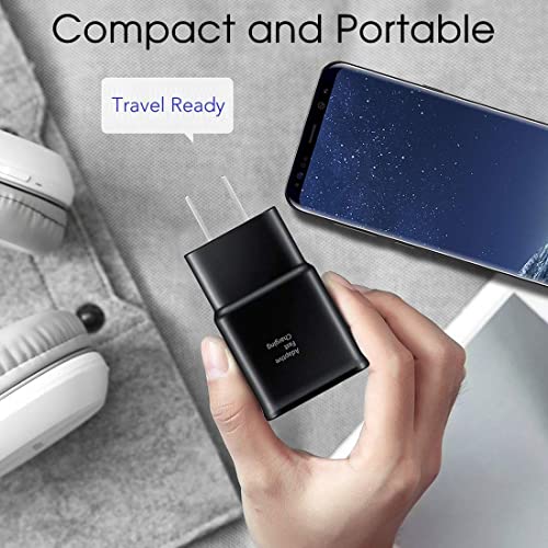 Adaptive Fast Charger Compatible Samsung Galaxy S9 S9 Plus S8 S8+ S10 S10e Note 8 Note 9, Wall Charger Adapter Block with USB Type C Cable Kit