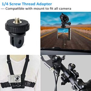woleyi Action Camera Accessories, Adhesived Curved & Flat Mounts with Buckle, 1/4 Screw Thread with Thumb Screw, Compatible with Gopro Mounts and All Cameras