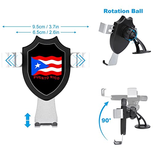 Puerto Rico Flag Car Phone Holder Mount Universal Cellphone Vent Clamp for Dashboard Windshield Stand