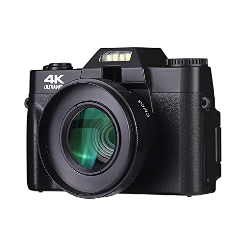 abaolux 4K Digital Camera with WiFi, 16X Digital Zoom, 180 Degree Flip Screen, 180 Degree Flip Screen, Wide Angle Lens, Macro Lens, 2 Batteries and 34GB TF Card