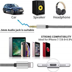 [Apple MFi Certified] iPhone to Car Stereo Cable, [3.3FT/1.0M] Lightning to 3.5mm AUX Audio Cord Compatible with iPhone 12/12 Pro/11/XS/XR/X 8 7 6/iPad, iPod to Home Stereo, Speaker, Headphone(Silver)