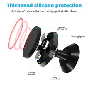 AUKEPO 2PCS Magnetic Phone Car Mount, Cell Phone Holder for Dashboard, Super Strong 4 Built-in Magnets, 360° Rotation and Strong Adhesive, Fits All iPhone, Samsung, and More Smartphones