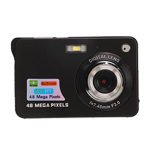 Vlogging Camera, 4K Digital Camera with 2.7in LCD Built in Fill Light 48MP 8X Zoom Anti Shake Pocket Camera for Photography Vlogging