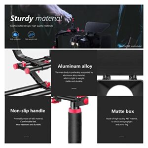 Neewer Shoulder Rig Kit for DSLR Cameras and Camcorders, Movie Video Film Making System with Matte Box, Follow Focus, C-Shaped Bracket, 15mm Rods, Handgrip, 1/4” & 3/8” Threads (Red + Black)