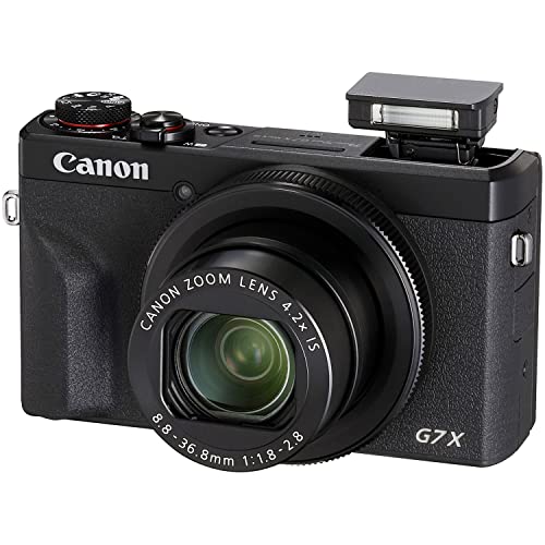 Camera Bundle for Canon PowerShot G7 X Mark III Digital Camera Black with Wi-Fi and Bluetooth + Accessories Kit (64GB, Flexible Tripod, LED Light, and More)