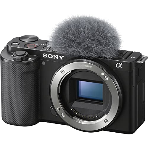 Sony ZV-E10 Mirrorless Camera (Body Only, Black) (ILCZV-E10/B) + 64GB Memory Card + Bag + Card Reader + HDMI Cable + Flex Tripod + Hand Strap + Memory Wallet + Cleaning Kit (Renewed)