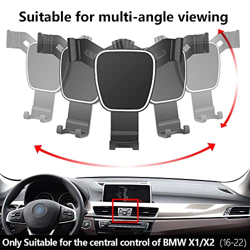 LUNQIN Car Phone Holder for 2016-2022 BMW X1 SUV sDrive28i xDrive28i and 2018-2022 X2 F48 F39 Auto Accessories Navigation Bracket Interior Decoration Mobile Cell Phone Mount