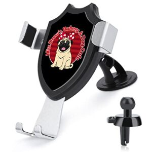 funny pug car phone holder mount universal cellphone vent clamp for dashboard windshield stand