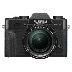 fujifilm x-t30 mirrorless digital camera w/xf18-55mm f2.8-4.0 r lm ois lens – black