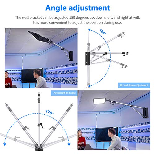 Neewer Wall Mounting Triangle Boom Arm for Photography Strobe Light, Monolight, Softbox, Reflector, Umbrella and Ring Light, Support 180 Degree Rotation, Max Length 5.5 feet/169cm (Silver)