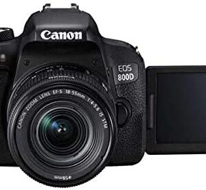 Canon EOS Rebel 800D/T7i DSLR Camera with 18-55 4-5.6 is STM Lens (1895C002), 64GB Card, Color Filter Kit, Case, Photo Software, LPE17 Battery, External Charger + More (Renewed)