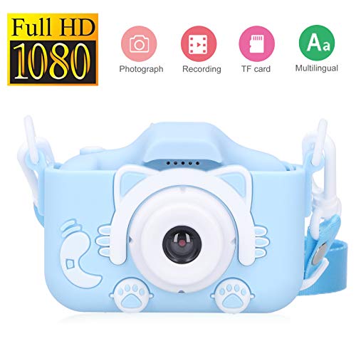 Jopwkuin Children Camera, Easy to Operate Video Recording Camera Toy with Lanyard for Outdoor for Children(Blue)