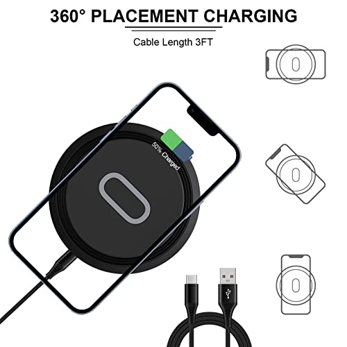 Wireless Charger Pad for Google Pixel 7 Pro/6 Pro/6/5/5xl/4xl,15W Max Fast Qi Wireless Phone Charger for iPhone 14 Plus/14 Pro Max/13/12/11/X/8 Plus/SE,Samsung Galaxy S23 S22 S21 S20 S10 Plus/Note 20
