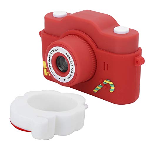 Jopwkuin Santa Child Camera, One Key Shooting Silicone ABS Easy to Operate Child Camera Portable with Built in Mp3 Music Multi Languages for Outdoor for Gifts