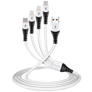 sdbaux multi usb a charging cable,usb a to 4 in 1 multiple usb fast charging cord adapter dual ip type c micro usb port connectors compatible cell phones tablets and more