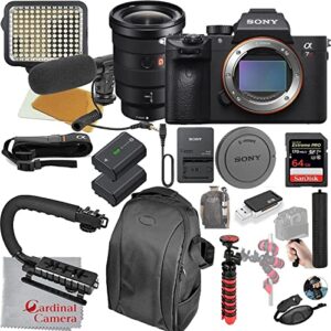 sony alpha a7riiia (new model) mirrorless digital camera with 16-35mm f/2.8 lens video bundle + led video light + microphone + extreme speed 64gb memory(20pc bundle)