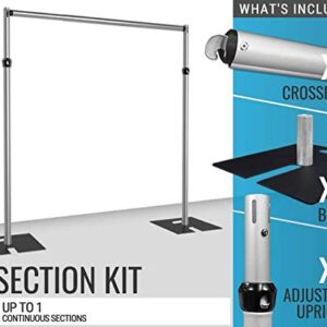 Pipe and Drape Backdrop Kit (7-12' Tall x 7-12' Wide Adjustable)