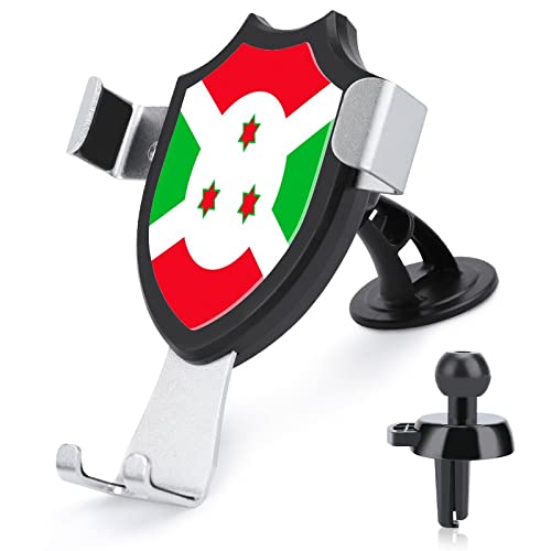 Burundi Flag Car Phone Holder Mount Universal Cellphone Vent Clamp for Dashboard Windshield Stand