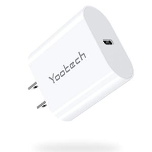 usb c charger, yootech 20w usb c wall charger block compatible with iphone 14/14 plus/14 pro max/13/13 mini/13 pro max/12 series/11/magsafe,galaxy s21/s20,pixel 4/3,ipad pro,airpods pro and more