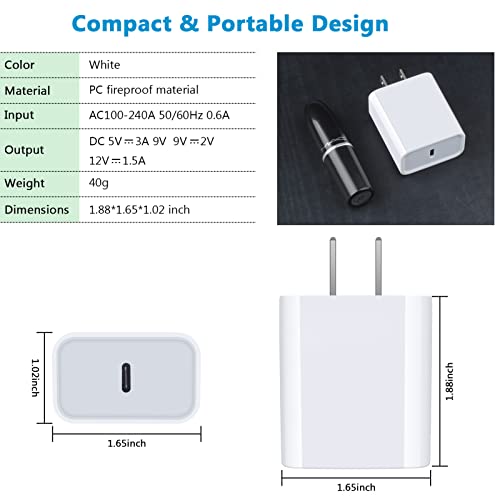 [3Pack] 20W USB C iPhone Charger Wall Plug Fast Charging Block for iPhone 14/14 Pro Max/14 Plus 13 12 11 Pro Max SE XR XS X,iPad Pro,Samsung S23 S22 S21 S20 Type C Power Adapter Quick Charger Box Cube