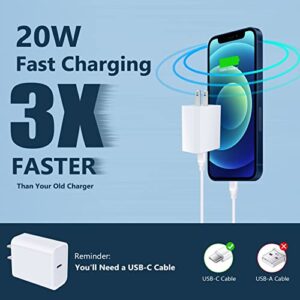 [3Pack] 20W USB C iPhone Charger Wall Plug Fast Charging Block for iPhone 14/14 Pro Max/14 Plus 13 12 11 Pro Max SE XR XS X,iPad Pro,Samsung S23 S22 S21 S20 Type C Power Adapter Quick Charger Box Cube