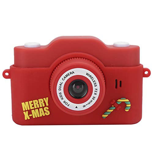 Jopwkuin Santa Child Camera, Red Child Camera Portable Easy to Operate One Key Shooting with Built in Mp3 Music Multi Languages for Gifts for Outdoor