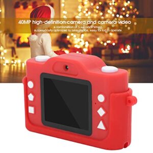 Jopwkuin Santa Child Camera, Red Child Camera Portable Easy to Operate One Key Shooting with Built in Mp3 Music Multi Languages for Gifts for Outdoor