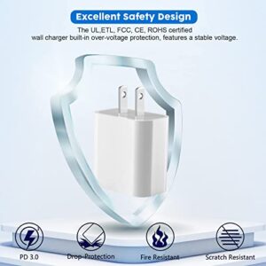 iPhone Super Fast Charger, USB C Fast Charger [Apple MFi Certified] 20W PD Type C Power Wall Charger Block with Lightning Fast Charging Cable Cord Compatible with iPhone 14 13 12 11Pro Max Xs XR 8Plus