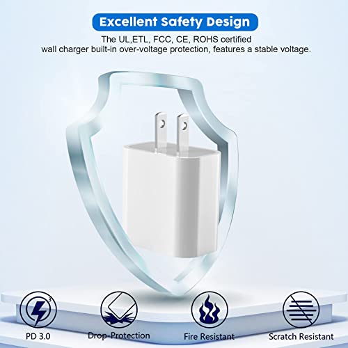 iPhone Super Fast Charger, USB C Fast Charger [Apple MFi Certified] 20W PD Type C Power Wall Charger Block with Lightning Fast Charging Cable Cord Compatible with iPhone 14 13 12 11Pro Max Xs XR 8Plus