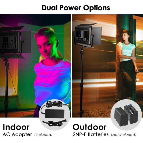 NITSINE APP Control Led Video Light Panel Lighting Kit, 2-Pack 45W Dimmable Bi-Color +Light Stand, 3200K–5600K Soft Light CRI 97+ 7000Lux for Game/Live Streaming/YouTube/Photography