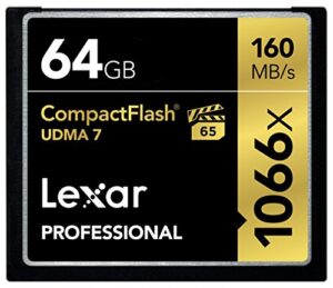 lexar professional 1066x 64gb compactflash card, up to 160mb/s read, for professional photographer, videographer, enthusiast (lcf64gcrbna1066)