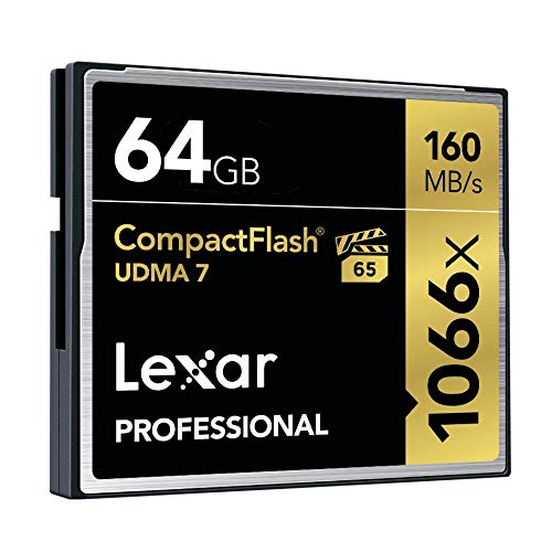 Lexar Professional 1066x 64GB CompactFlash Card, Up to 160MB/s Read, for Professional Photographer, Videographer, Enthusiast (LCF64GCRBNA1066)