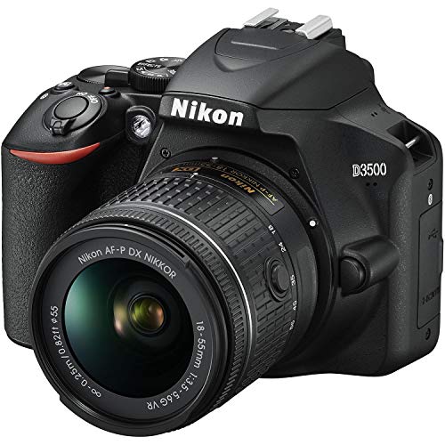 Nikon D3500 Digital SLR Camera & 18-55mm VR DX AF-P Lens with 32GB Card + Case + Tripod + 2 Lens Kit (Renewed)