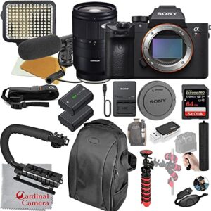 sony alpha a7riiia (new model) mirrorless digital camera with tamron 28-75mm lens video bundle + led video light + microphone + extreme speed 64gb memory(20pc bundle)