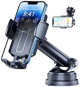 comboproof car phone holder mount, adjustable car phone mount for car truck, 360 degree rotation phone mount for windshield, universal dashboard phone holder for cell phone