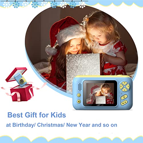 Wennzy 1080P Kids Digital Camera Mini Video Camera for Kids 40MP 2.4 Inch IPS Screen 180° Rotatable Lens Cute Photo Frames Fun Games with Neck Strap Mini Desktop 32GB