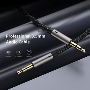 Ruaeoda Aux Cord 3 ft, 3.5mm Audio Cable Male to Male Stereo Hi-Fi Sound Nylon Braided aux to aux 1/8 Cable for Headphones Car Home Stereos Speakers Tablets