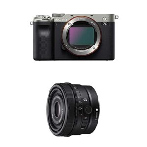 sony alpha 7c full-frame mirrorless camera – silver (ilce7c/s) with sony fe 40mm f2.5 g full-frame ultra-compact g lens
