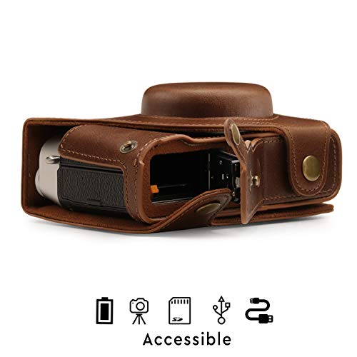 MegaGear MG1893 Ever Ready Genuine Leather Camera Case Compatible with Fujifilm X100V - Brown