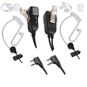 two way radio earpiece noise canceling transparent security headphones walkie talkie earphone with ptt/vox – pair