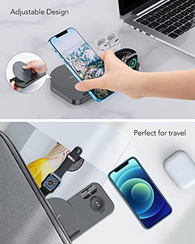 Wireless Charging Station for Apple Products, 3 in 1 Wireless Charger Charging Stand Compatible with Apple Watch and Airpods Pro, 2, Fast Charging Dock for iPhone 12 pro, 11, Xs max, Xr, X, 8