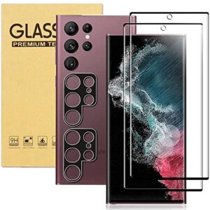 biikoil [2+2 pack] for samsung galaxy s22 ultra 5g screen protector tempered glass camera lens protector,touch sensitive,fingerprint support,9h hardenss(6.8″)