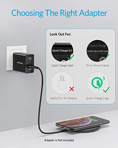 Anker 10W Max, 313 Wireless Charger (Pad), Qi-Certified Wireless Charging for iPhone 14/14 Pro/14 Plus/14 Pro Max, Fast Charging Galaxy S20 S10 S9 S8, Note10 (No AC Adapter)