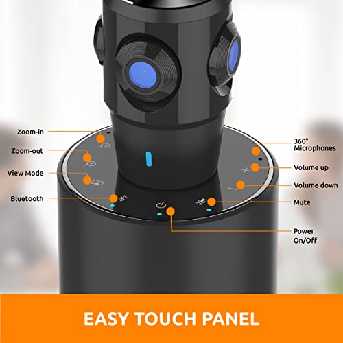 TOUCAN 360 Video Conference Room Camera System with Omnidirectional Microphone, 360 Degree Camera and Built in Speakers