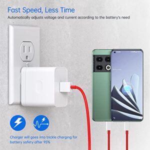 for Oneplus 11 10 Pro Charger 80W, Warp Charger SuperVooc 65W Wall Block for Oneplus 9 Pro 10T 10R 8T 8 7T 7 Pro Nord 2T CE 2 Lite N20 N10 9R Ace 6T Dash Charge One Plus Fast Charging 6.6ft Cable